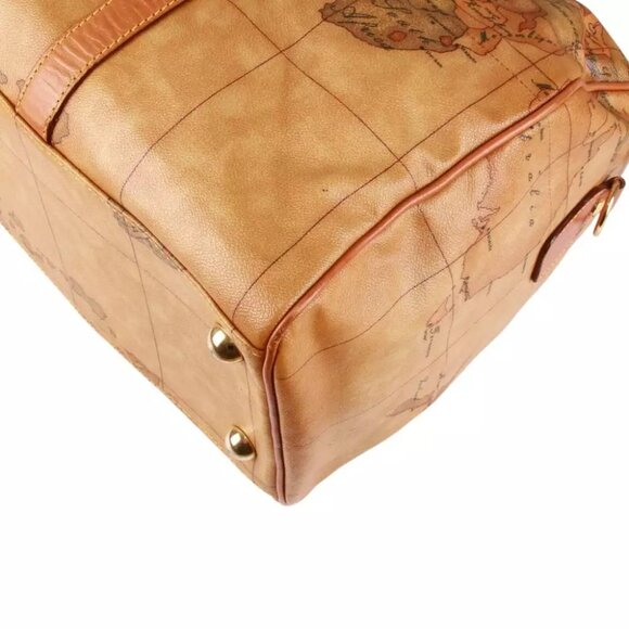 Authentic Alviero Martini Classe world map brown Boston bag - Picture 12 of 16